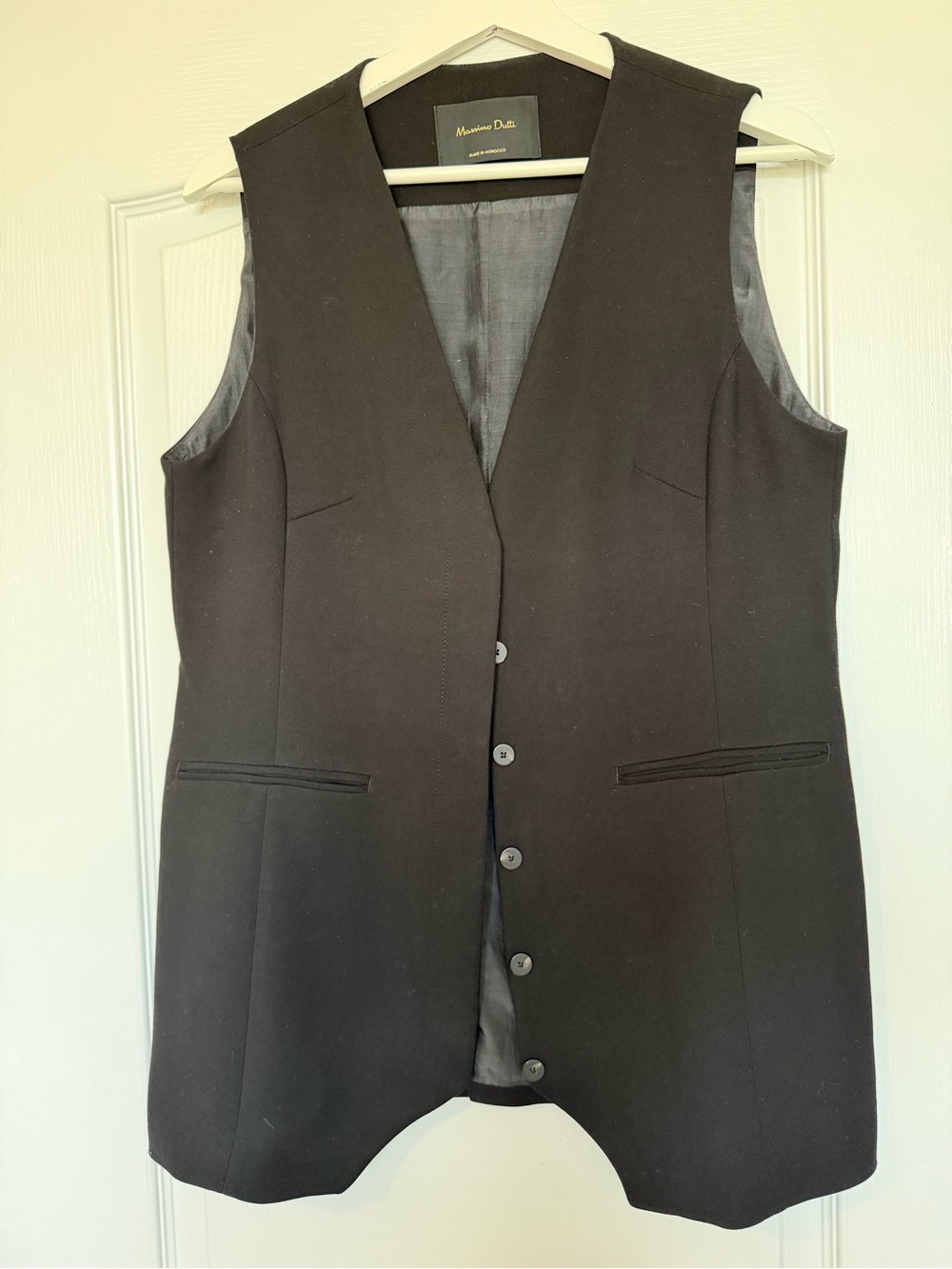 Massimo Dutti Black Tailored Sleeveless Vest